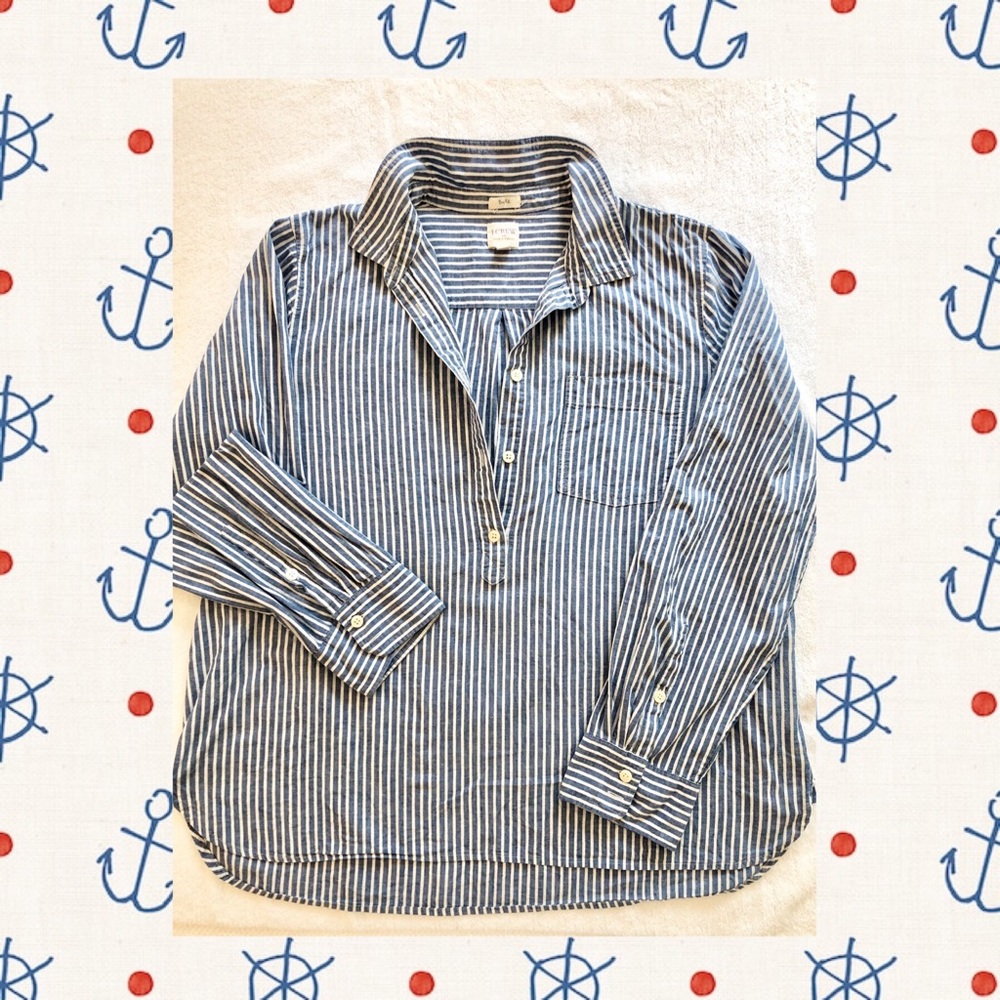 J Crew Striped Boy Fit Button Down Top